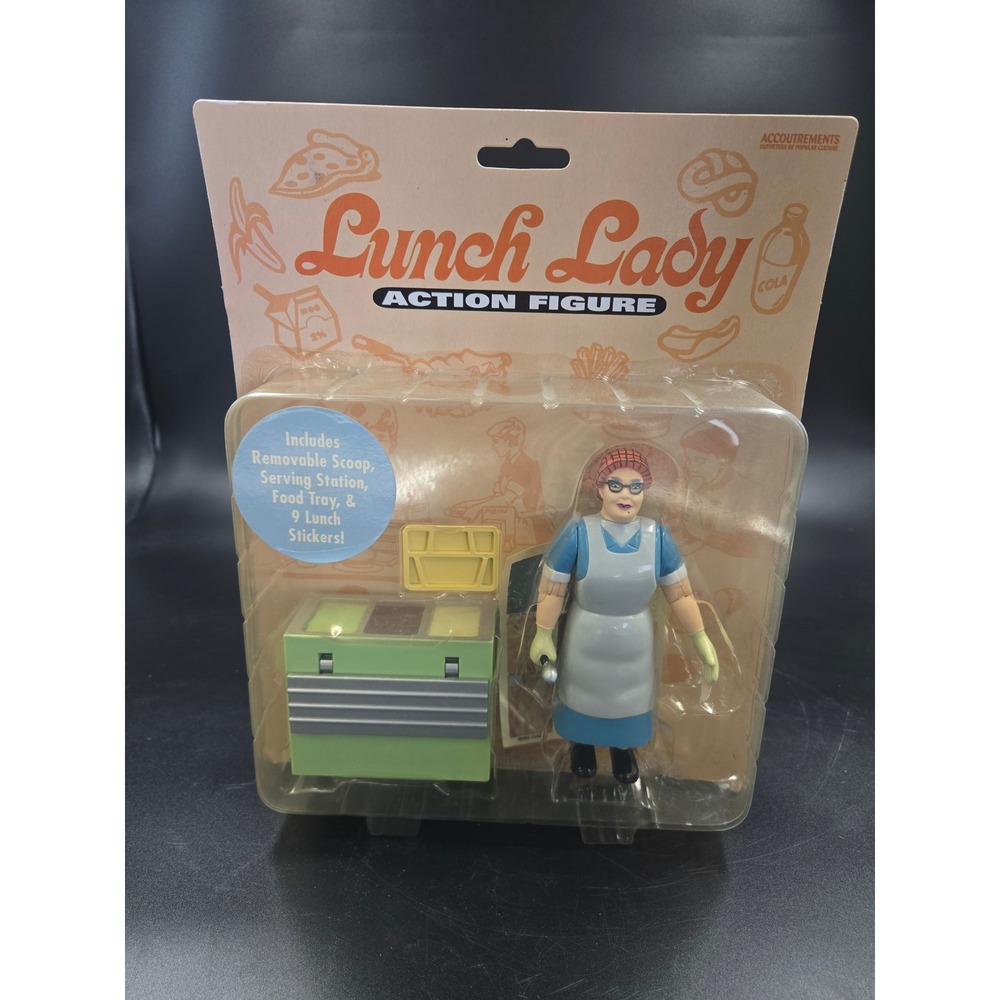 Accoutrements Lunch Lady Action Figure with Serving Station & Stickers 11060